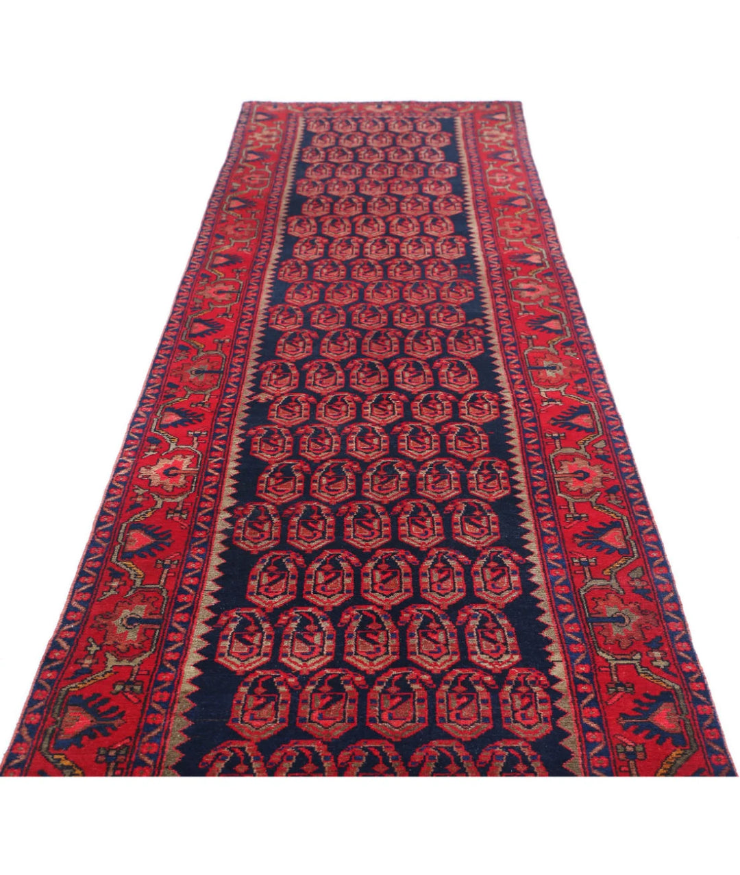 Persian Hamadan Runner Rug 3' 7" x 17' 4" Hand-Knotted | No. AT25859