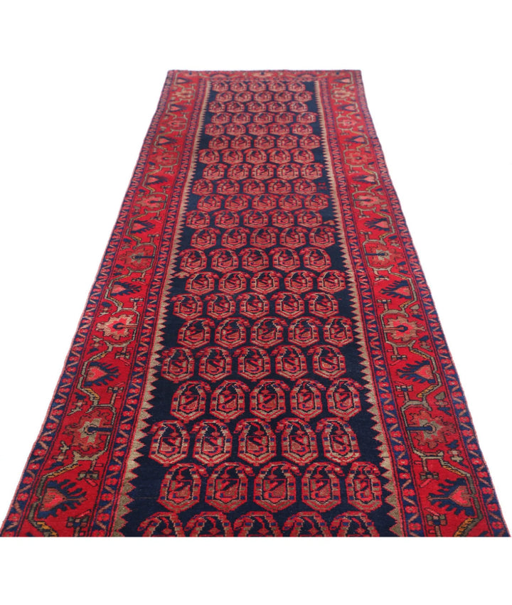 Persian Hamadan Runner Rug 3' 7" x 17' 4" Hand-Knotted | No. AT25859