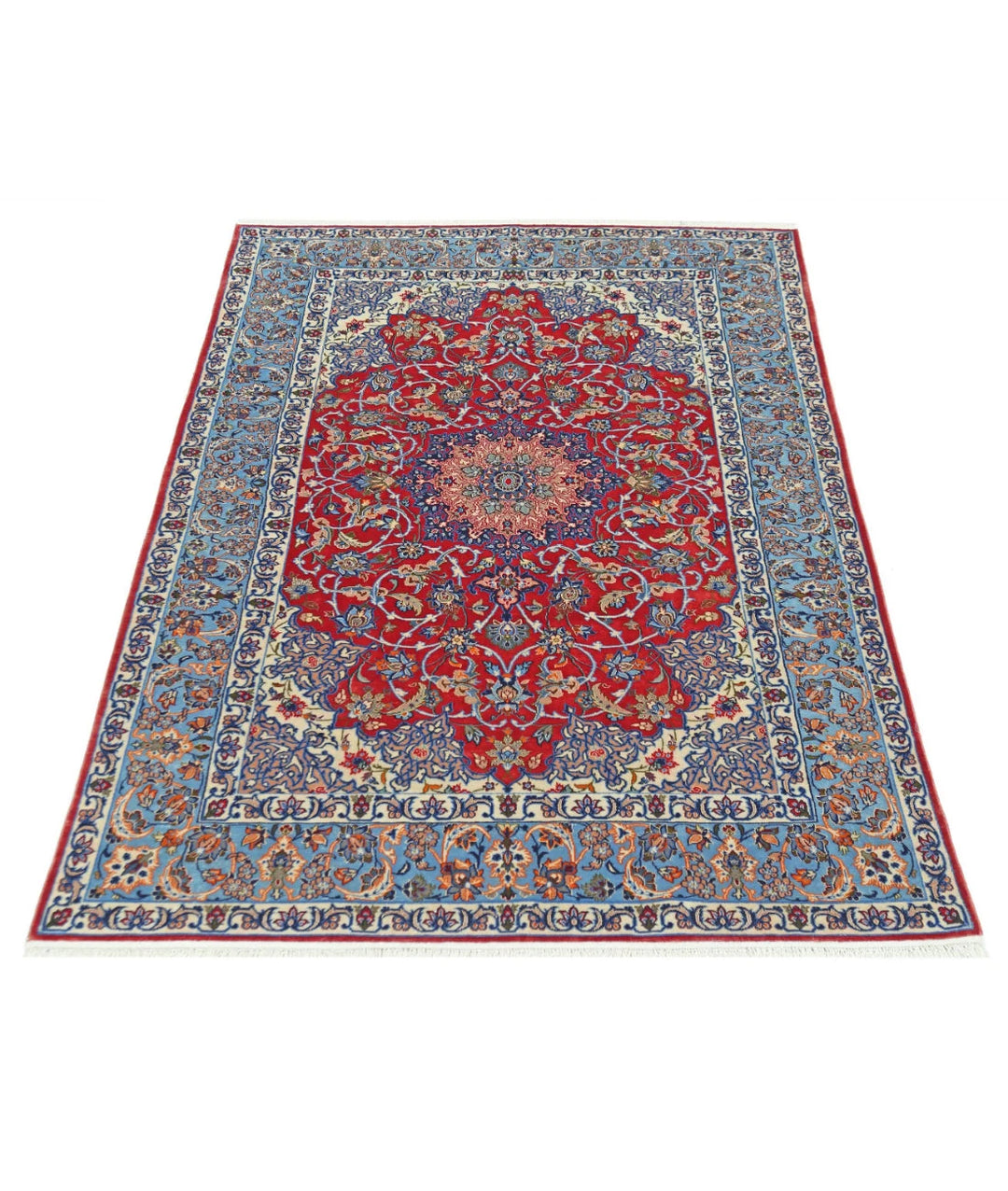 Persian Isfahan Rug 3' 6" x 5' 5" Hand-Knotted | No. AT26001
