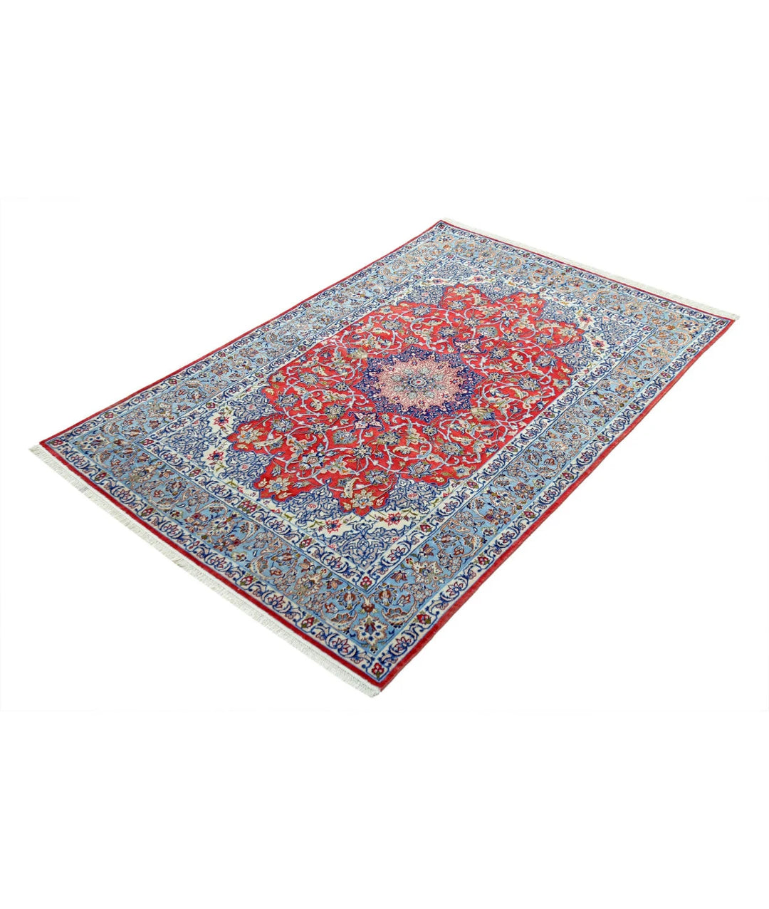 Persian Isfahan Rug 3' 6" x 5' 5" Hand-Knotted | No. AT26001