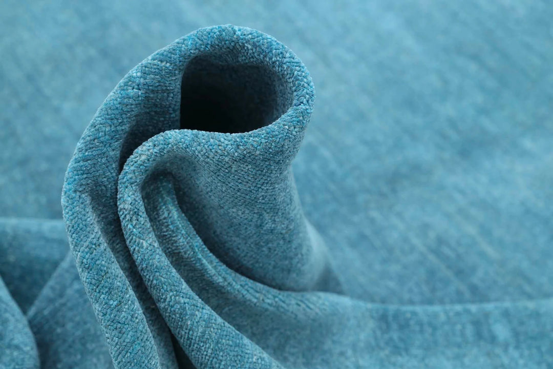 Blue Afghan Overdye Rug 6' 10" x 9' 4" Hand-Knotted | No. AT26010