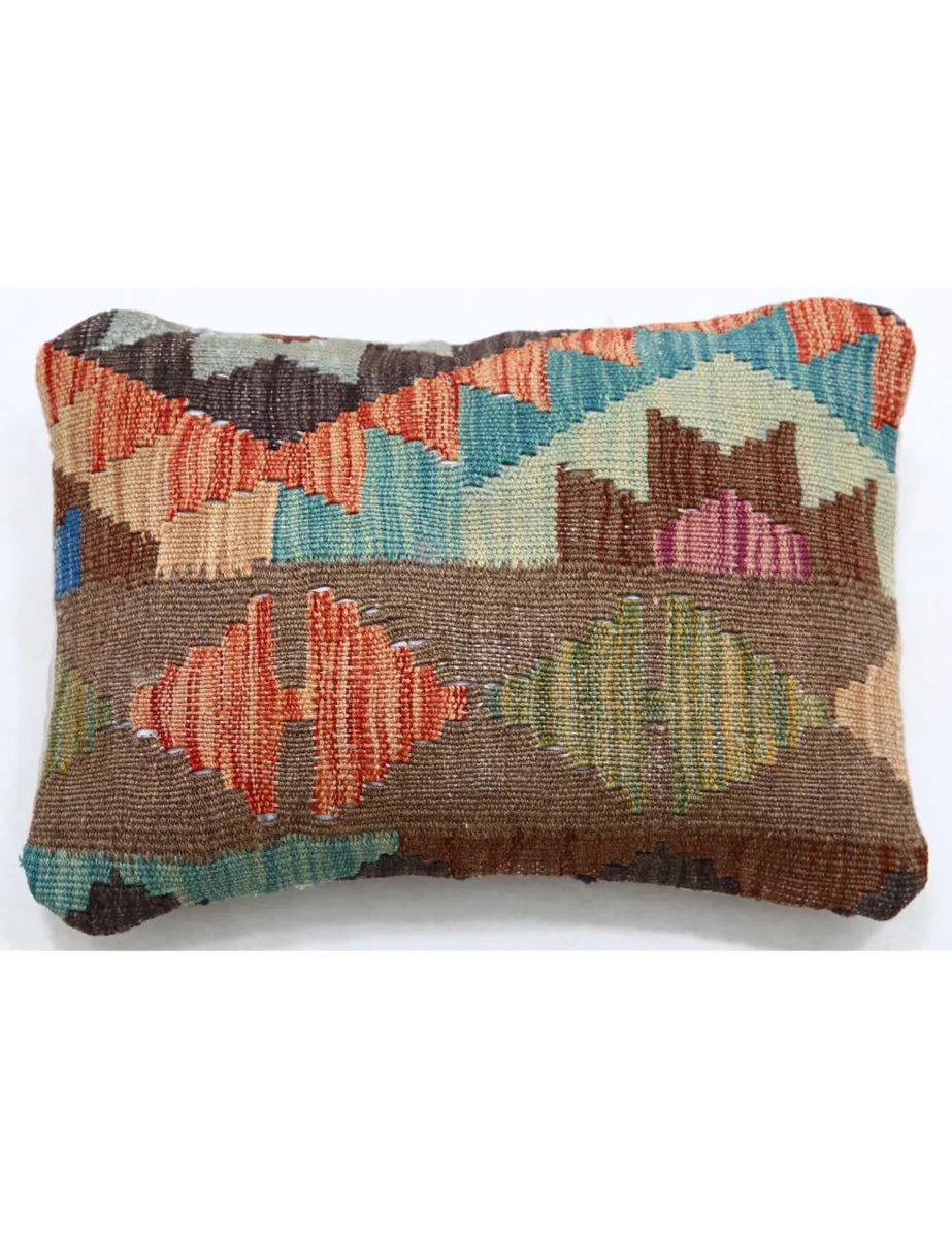 Afghan Tribal Pillow 1' 0" x 1' 5" Hand-Woven | No. AT26096