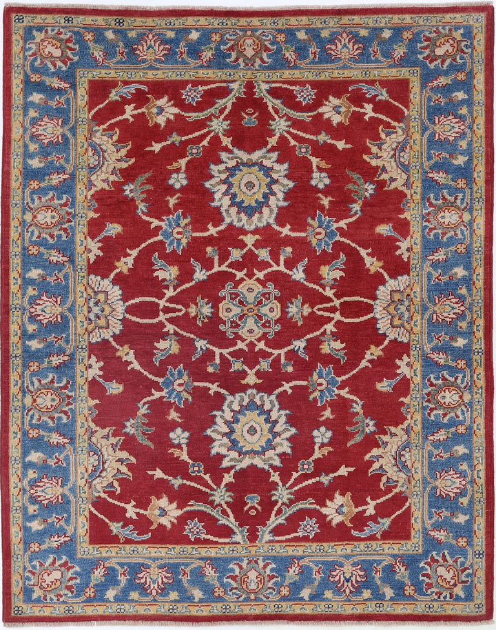 Afghan Ziegler Rug 5' 1" x 6' 6" Hand-Knotted | No. AT26147