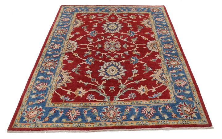 Afghan Ziegler Rug 5' 1" x 6' 6" Hand-Knotted | No. AT26147