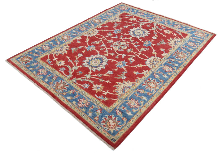Afghan Ziegler Rug 5' 1" x 6' 6" Hand-Knotted | No. AT26147
