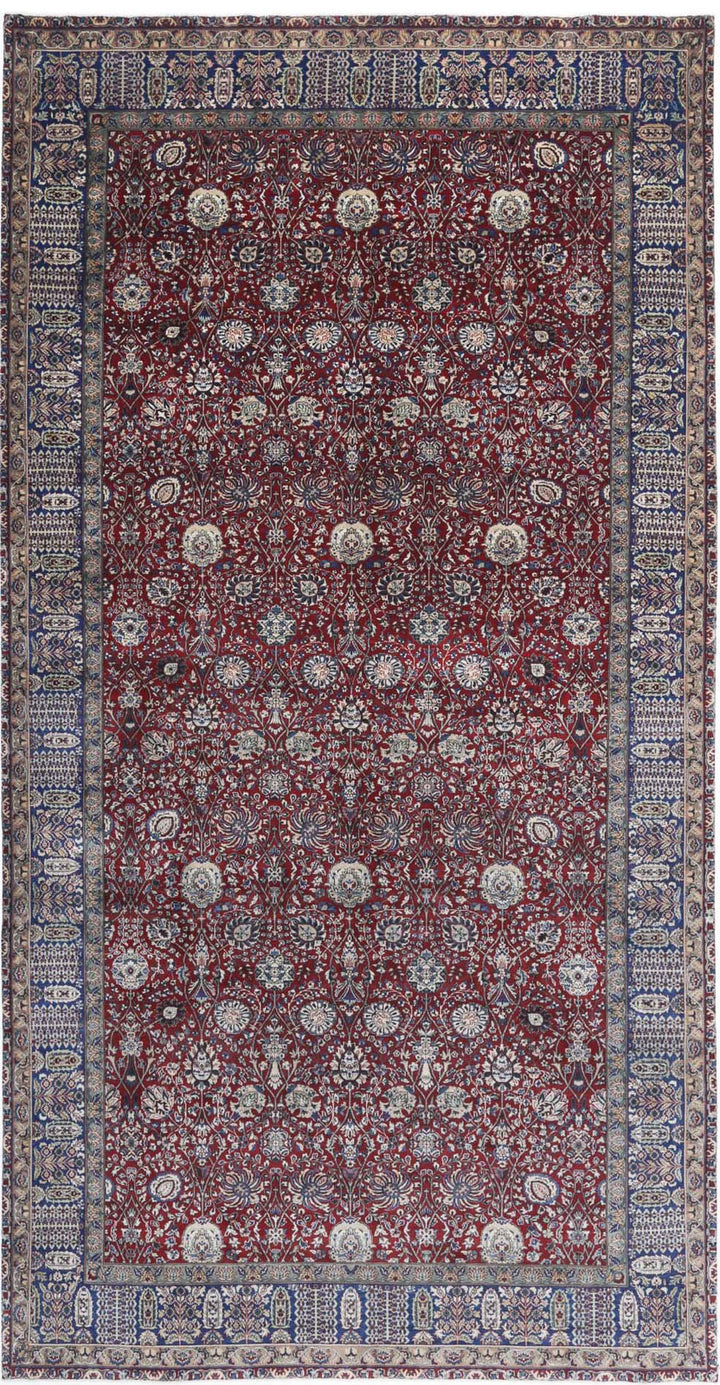 Indian Tabriz Rug 9' 0" x 17' 9" Hand-Knotted | No. AT26266