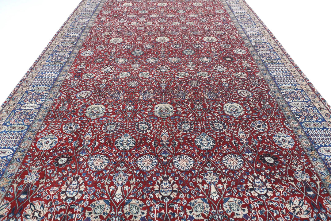 Indian Tabriz Rug 9' 0" x 17' 9" Hand-Knotted | No. AT26266