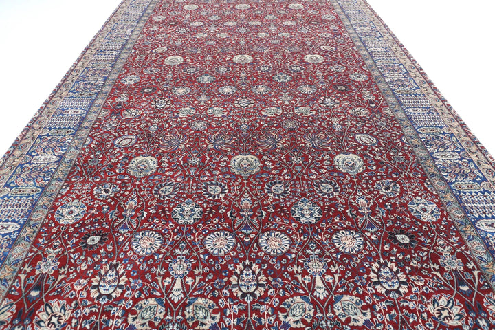 Indian Tabriz Rug 9' 0" x 17' 9" Hand-Knotted | No. AT26266