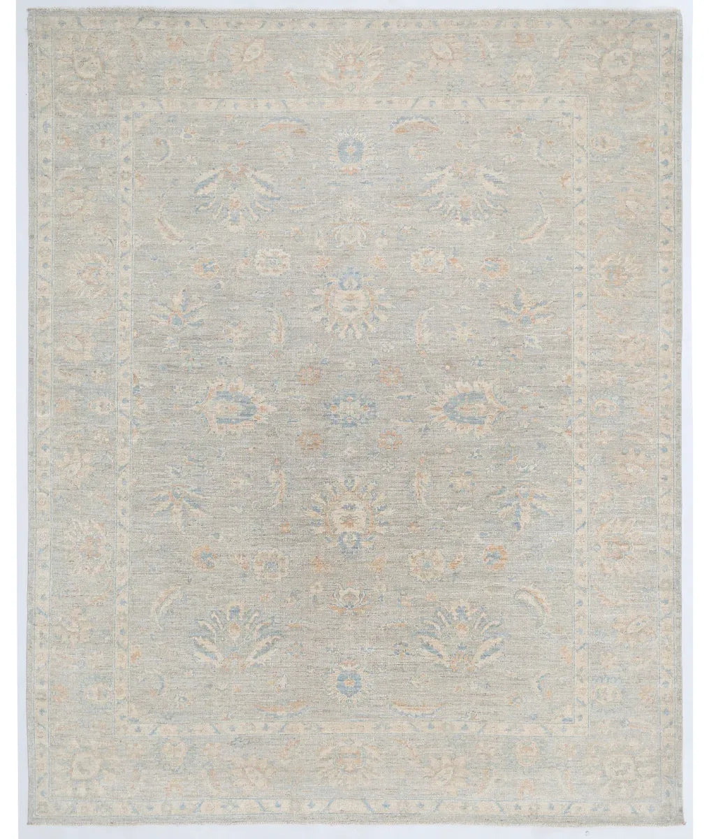 Ivory Afghan Serenity Rug 8' 1" x 9' 10" Hand-Knotted | No. AT263151