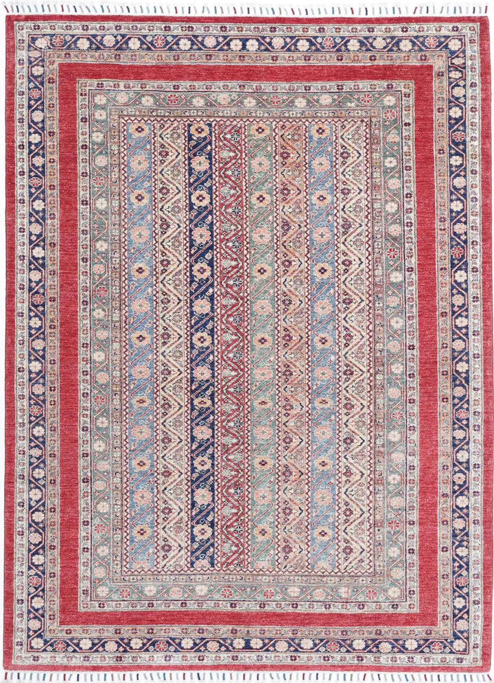 Afghan Oriental Rug 5' 8" x 7' 7" Hand-Knotted | No. AT26322