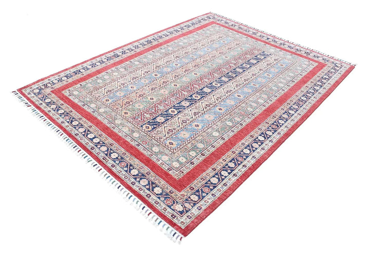 Afghan Oriental Rug 5' 8" x 7' 7" Hand-Knotted | No. AT26322