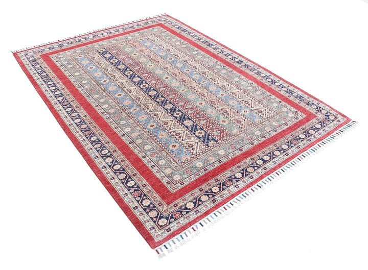 Afghan Oriental Rug 5' 8" x 7' 7" Hand-Knotted | No. AT26322