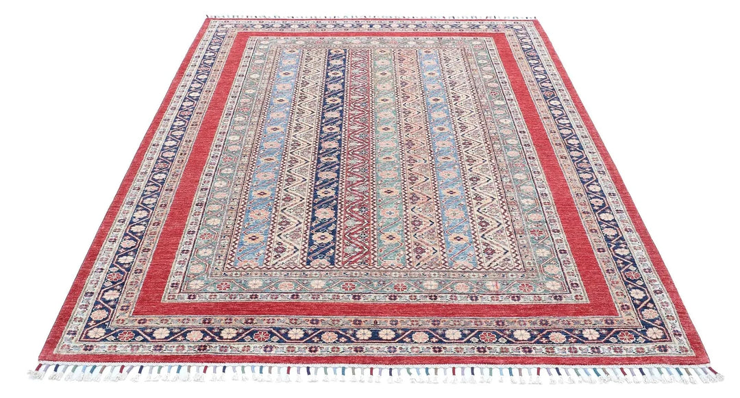 Afghan Oriental Rug 5' 8" x 7' 7" Hand-Knotted | No. AT26322