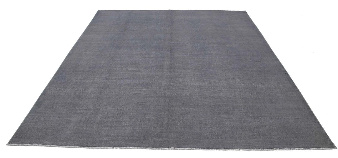 Grey Afghan Overdye Rug 8' 1" x 9' 4" Hand-Knotted | No. AT26379