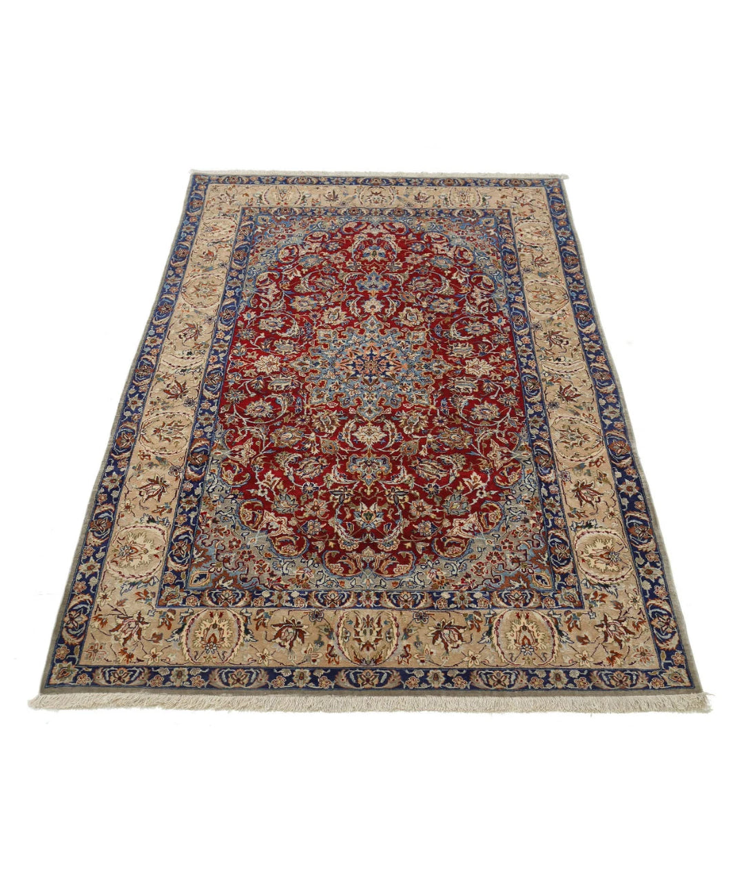 Persian Isfahan Rug 3' 7" x 5' 8" Hand-Knotted | No. AT26399
