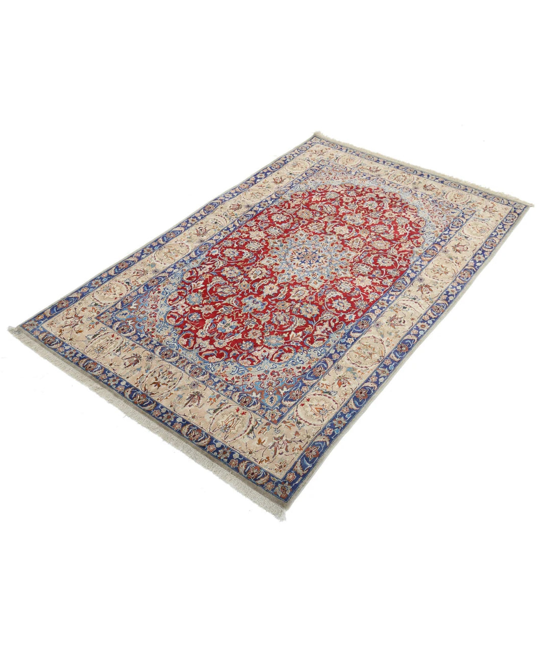 Persian Isfahan Rug 3' 7" x 5' 8" Hand-Knotted | No. AT26399