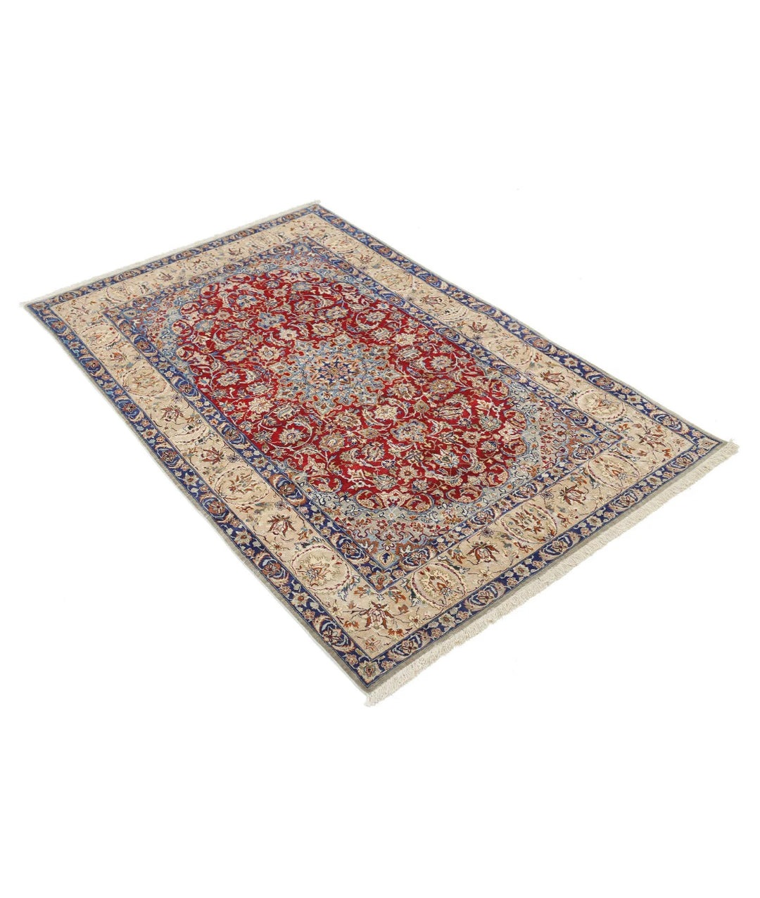 Persian Isfahan Rug 3' 7" x 5' 8" Hand-Knotted | No. AT26399
