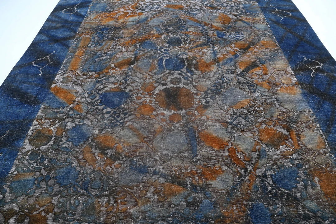 Blue Afghan Oriental Rug 9' 9" x 12' 5" Hand-Knotted | No. AT26444