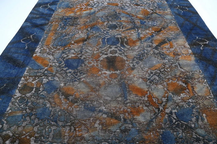 Blue Afghan Oriental Rug 9' 9" x 12' 5" Hand-Knotted | No. AT26444
