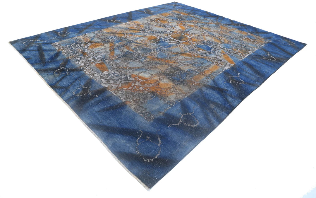Blue Afghan Oriental Rug 9' 9" x 12' 5" Hand-Knotted | No. AT26444