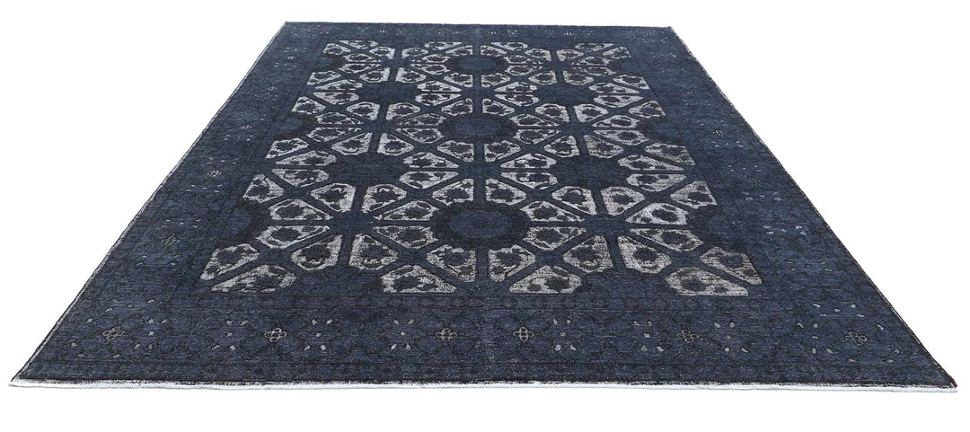 Grey Afghan Oriental Rug 8' 7" x 11' 11" Hand-Knotted | No. AT26449