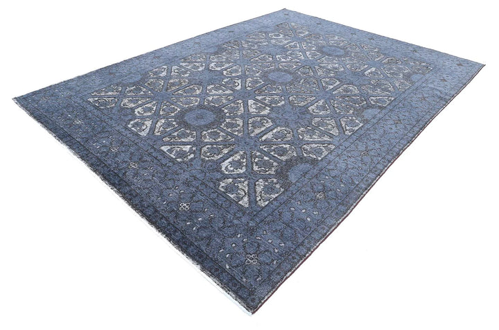 Grey Afghan Oriental Rug 8' 7" x 11' 11" Hand-Knotted | No. AT26449