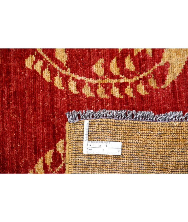 Beige Afghan Oriental Rug 6' 9" x 8' 1" Hand-Knotted | No. AT26517