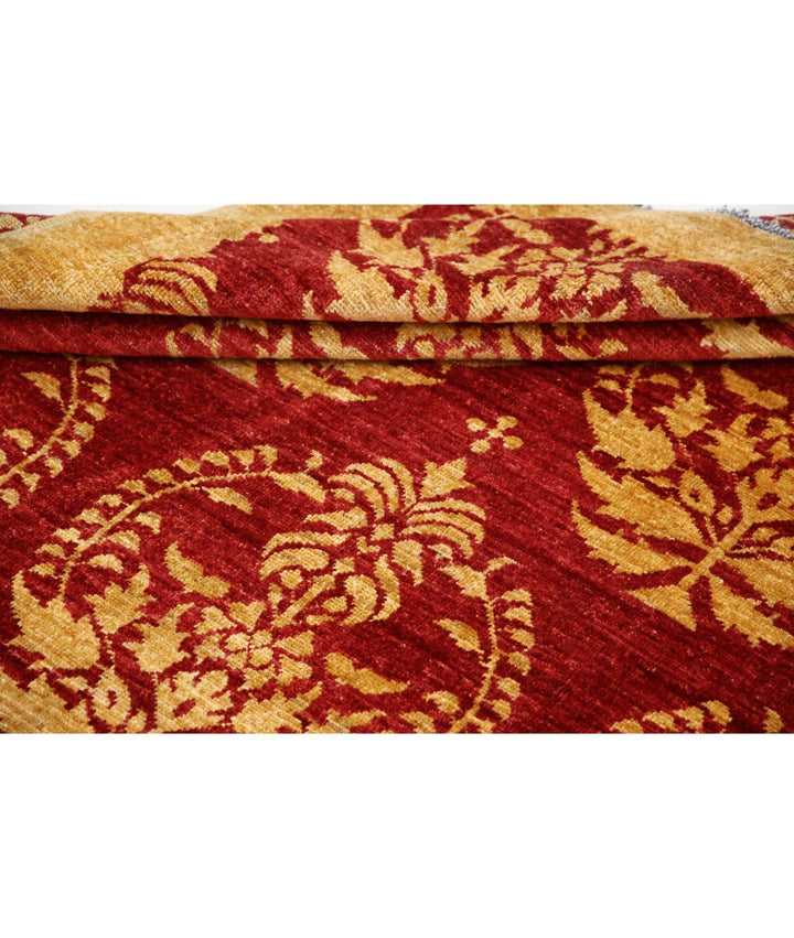 Beige Afghan Oriental Rug 6' 9" x 8' 1" Hand-Knotted | No. AT26517