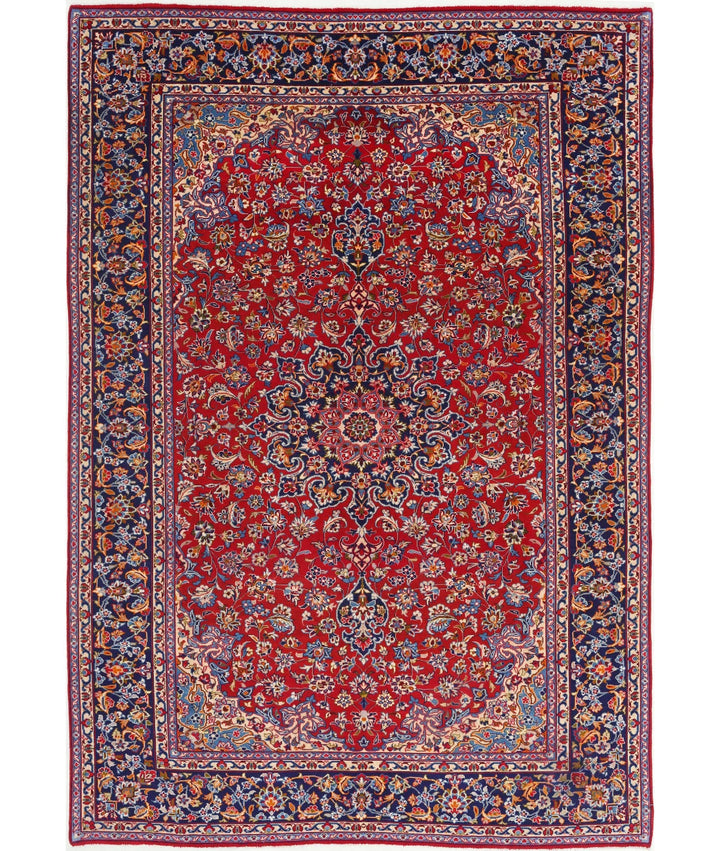 Red Afghan Kashan Rug 8' 0" x 12' 0" Hand-Knotted | No. AT26519