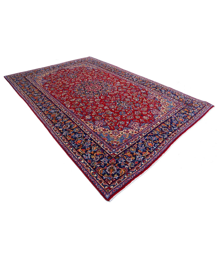 Red Afghan Kashan Rug 8' 0" x 12' 0" Hand-Knotted | No. AT26519