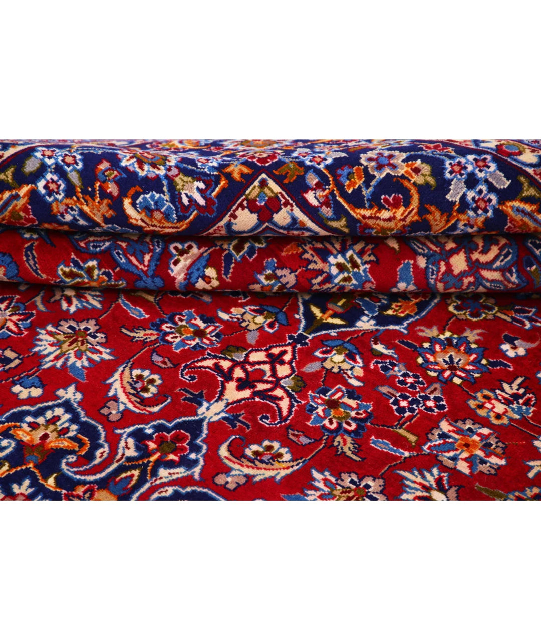 Red Afghan Kashan Rug 8' 0" x 12' 0" Hand-Knotted | No. AT26519