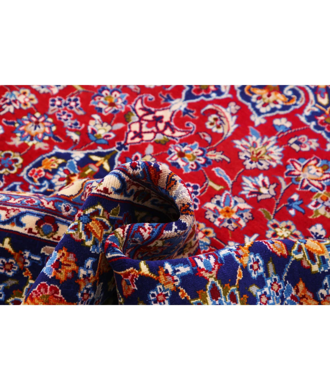 Red Afghan Kashan Rug 8' 0" x 12' 0" Hand-Knotted | No. AT26519
