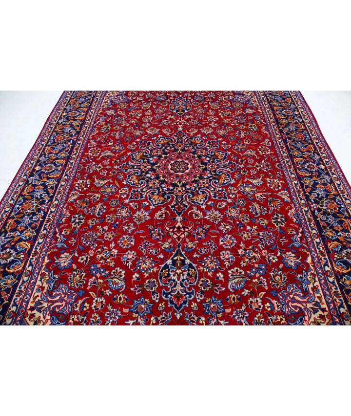 Red Afghan Kashan Rug 8' 0" x 12' 0" Hand-Knotted | No. AT26519