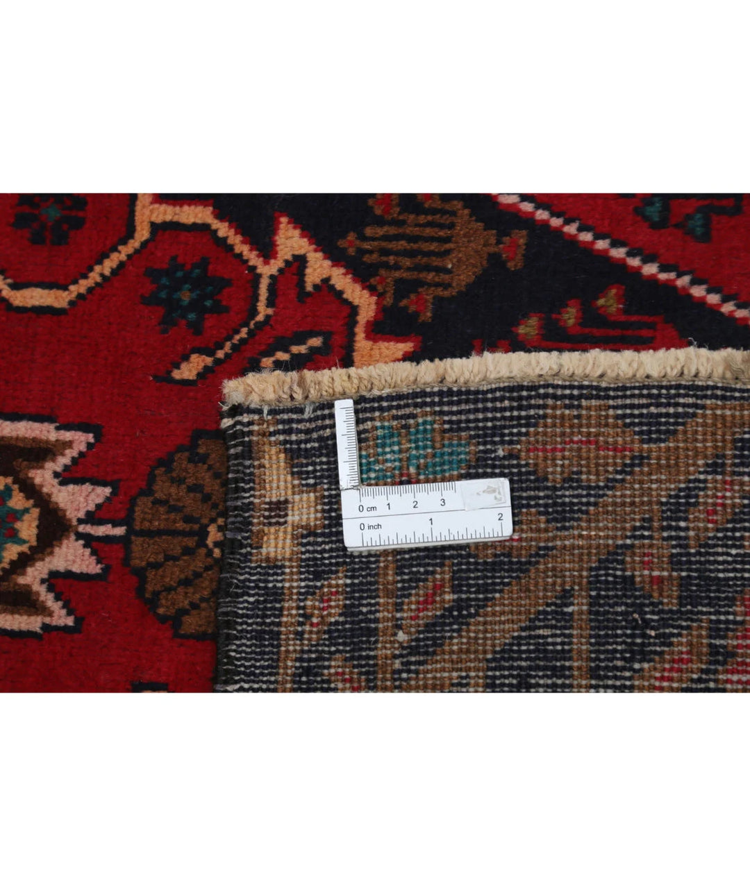 Red Afghan Tribal Rug 2' 10" x 4' 10" Hand-Knotted | No. AT26541