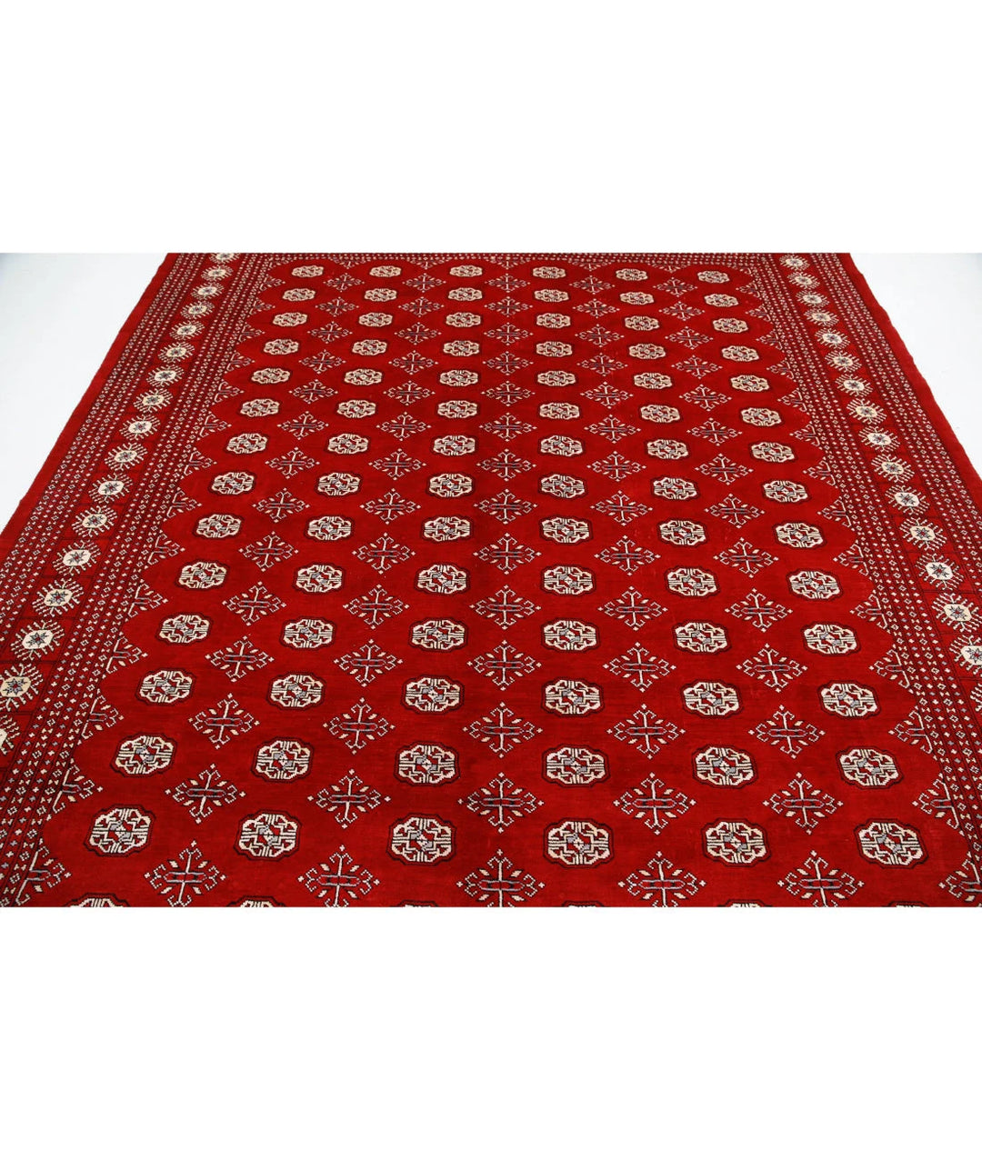 Red Pakistani Bokhara Rug 8' 2" x 10' 7" Hand-Knotted | No. AT26609