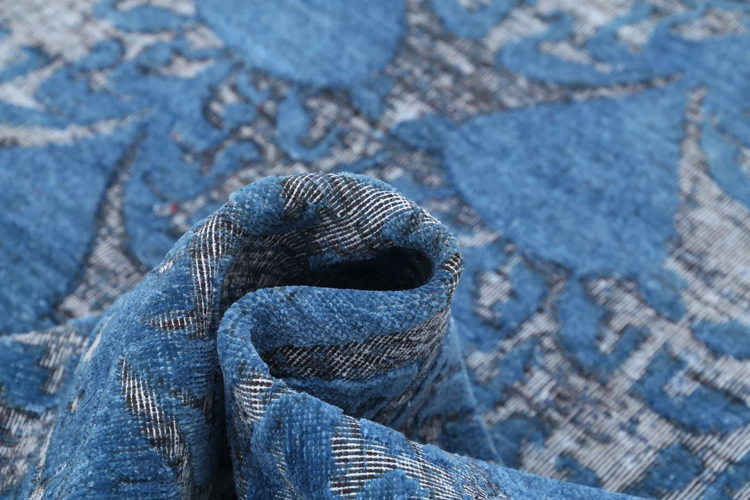 Blue Afghan Oriental Rug 8' 10" x 11' 9" Hand-Knotted | No. AT26697