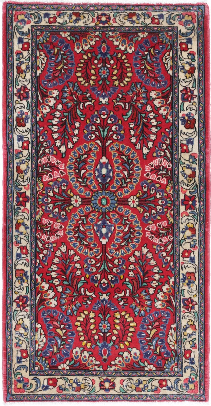 Persian Sarouk Rug 2' 1" x 4' 2" Hand-Knotted | No. AT26699