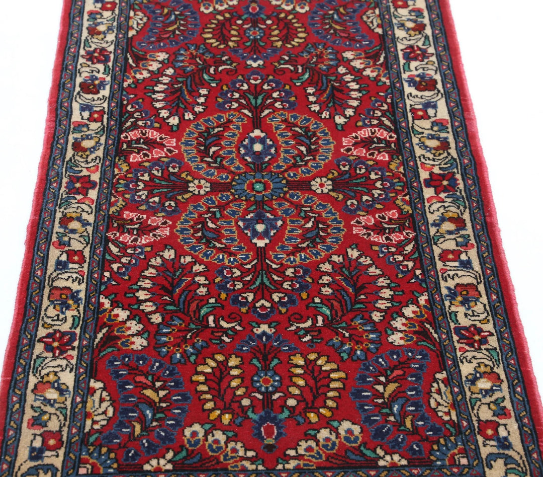 Persian Sarouk Rug 2' 1" x 4' 2" Hand-Knotted | No. AT26699