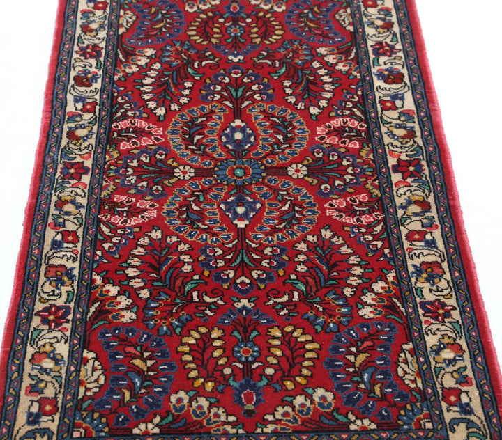 Persian Sarouk Rug 2' 1" x 4' 2" Hand-Knotted | No. AT26699