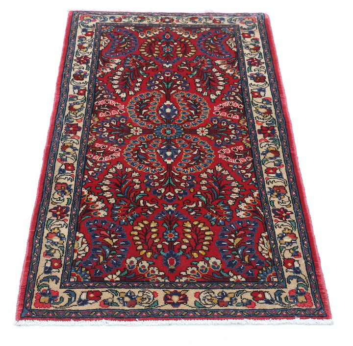 Persian Sarouk Rug 2' 1" x 4' 2" Hand-Knotted | No. AT26699