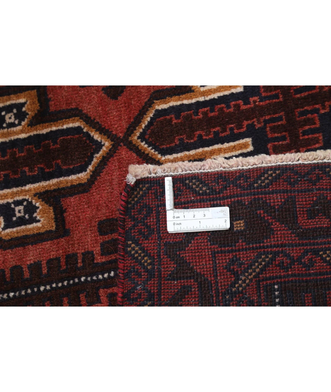 Red Afghan Tribal Rug 2' 9" x 4' 6" Hand-Knotted | No. AT26819