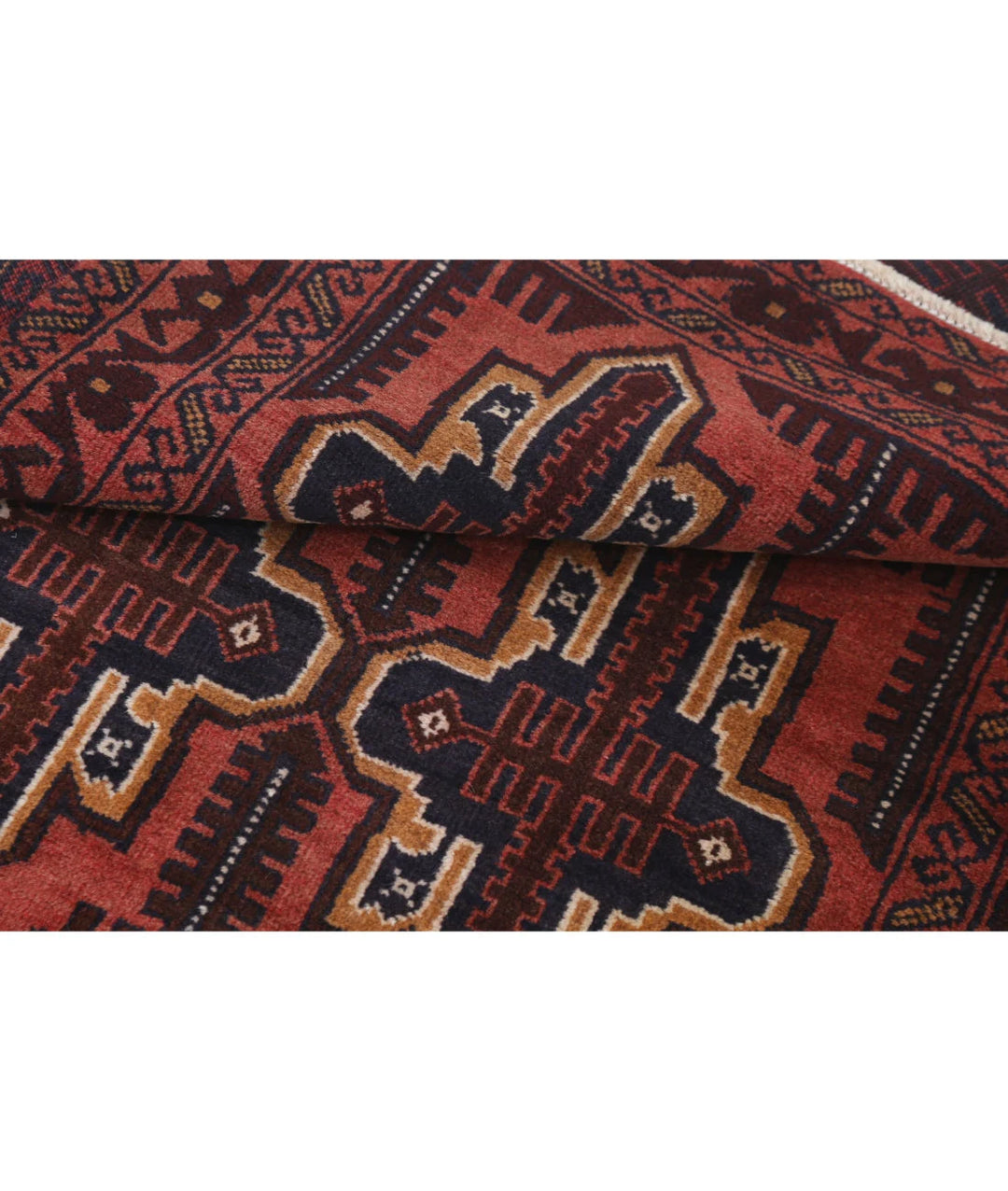 Red Afghan Tribal Rug 2' 9" x 4' 6" Hand-Knotted | No. AT26819