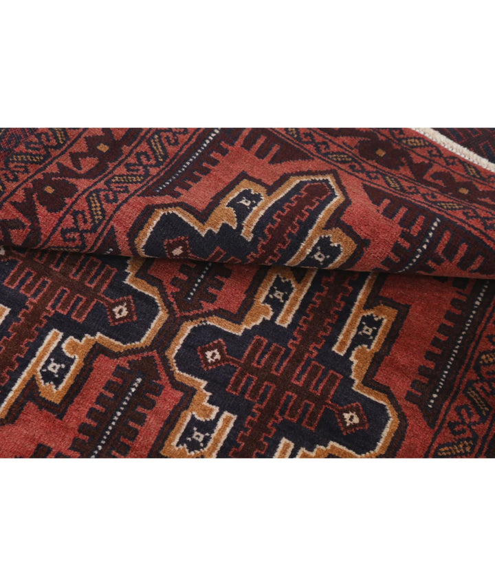 Red Afghan Tribal Rug 2' 9" x 4' 6" Hand-Knotted | No. AT26819