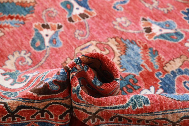 Afghan Nomadic Caucasian Humna Rug 10' 3" x 14' 0" Hand-Knotted | No. AT26854