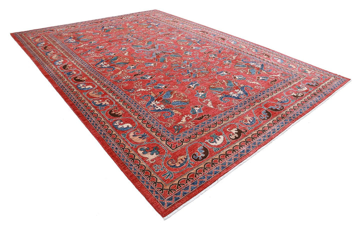 Afghan Nomadic Caucasian Humna Rug 10' 3" x 14' 0" Hand-Knotted | No. AT26854
