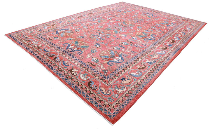 Afghan Nomadic Caucasian Humna Rug 10' 3" x 14' 0" Hand-Knotted | No. AT26854