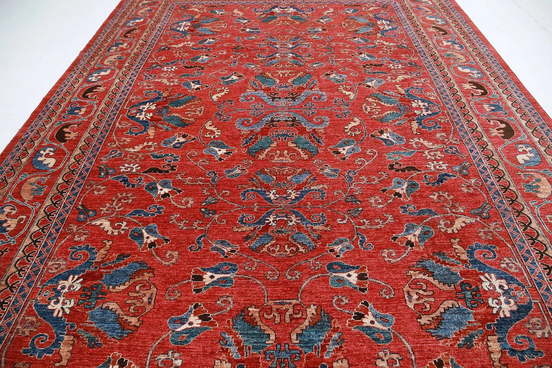 Afghan Nomadic Caucasian Humna Rug 10' 3" x 14' 0" Hand-Knotted | No. AT26854