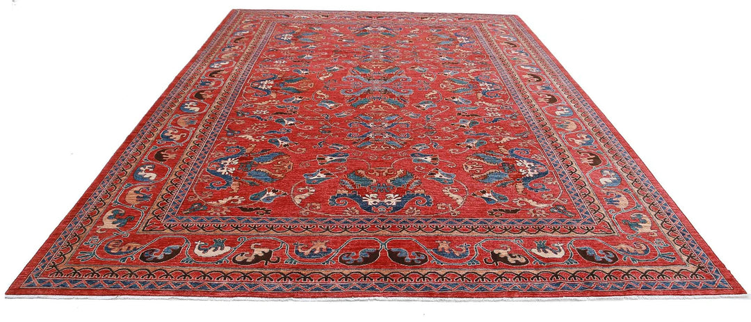 Afghan Nomadic Caucasian Humna Rug 10' 3" x 14' 0" Hand-Knotted | No. AT26854