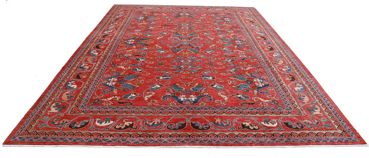 Afghan Nomadic Caucasian Humna Rug 10' 3" x 14' 0" Hand-Knotted | No. AT26854