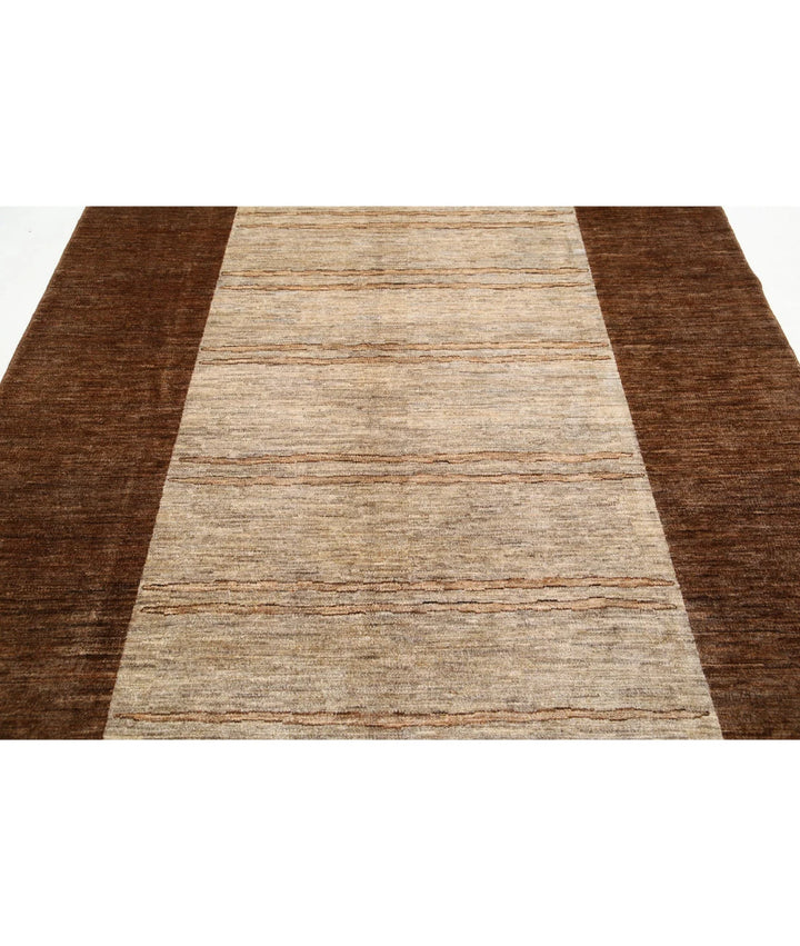 Multicolor Afghan Oriental Rug 6'5" x 9'5" Hand-Knotted border